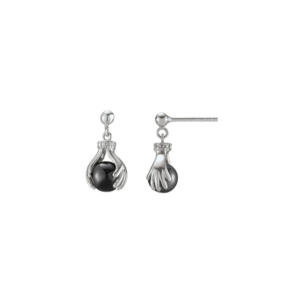 Boucles d'oreilles Jourdan Bijoux Helicé, argent 925/1000 et Hématite AMK 080