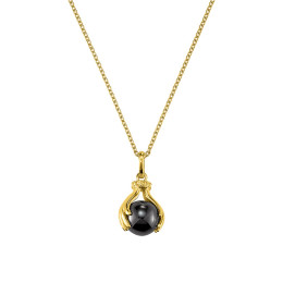 Collier Jourdan Bijoux Helicé, argent 925/1000 Doré et Hématite AMK 090