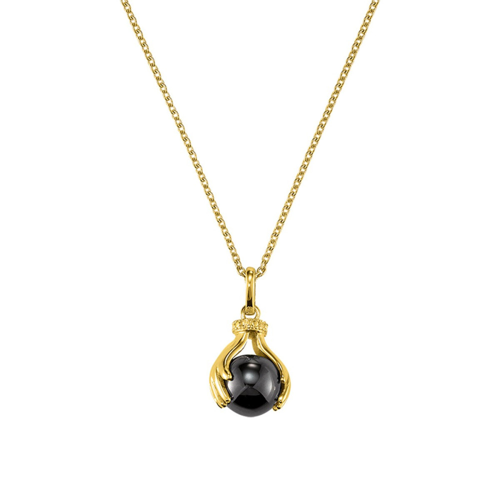 Collier Jourdan Bijoux Helicé, argent 925/1000 Doré et Hématite AMK 090