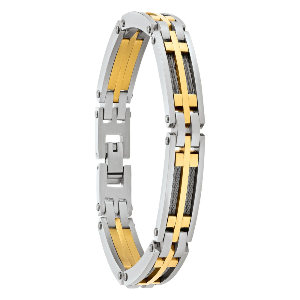 Bracelet Homme PRIAM JH110025B Jourdan Bijoux - Collection NOIR MÉTAL CÂBLE