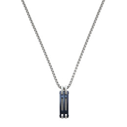 Le Collier Homme Jourdan Bijou, Priam, Acier bicolore bleu, JH110053N