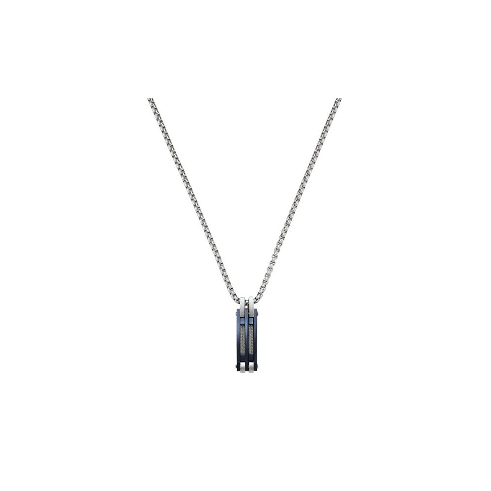 Le Collier Homme Jourdan Bijou, Priam, Acier bicolore bleu, JH110053N