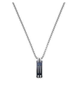 Le Collier Homme Jourdan Bijou, Priam, Acier bicolore bleu, JH110053N