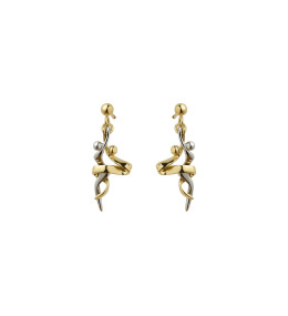 Boucles d'oreilles Jourdan Bijoux Tango, argent 925/1000 et Laiton Doré JS 653