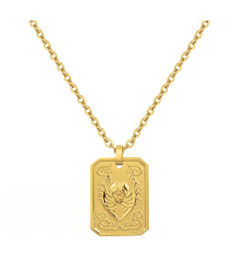Collier acier PVD jaune, signe du zodiaque vierge Phebus Legend 75-0232