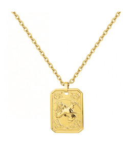 Collier acier PVD jaune, signe du zodiaque sagittaire Phebus Legend 75-0234