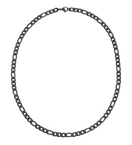 Collier acier PVD noir, mailles alternées 1+3 Phebus Legend Ref. 75-0244