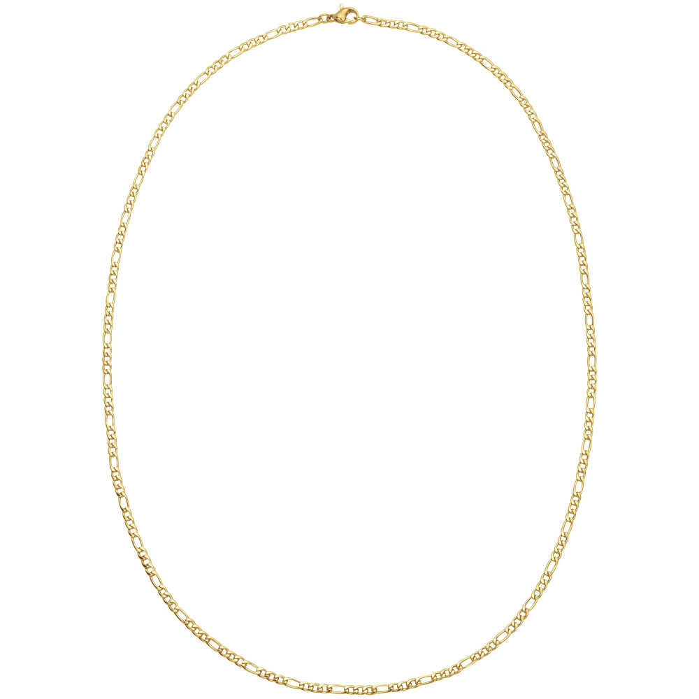 Collier acier PVD jaune, mailles alternées 1+3 Phebus Legend Ref. 75-0251