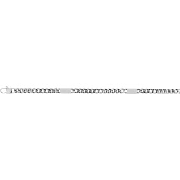 Le Collier homme acier 316L, mailles gourmette + plaques, largeur 5 mm, longueur 55 cm by Stauffer