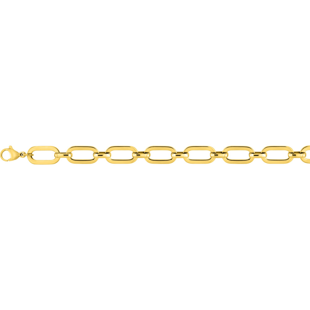 Le Collier femme acier doré jaune, mailles fantaisie, longueur 50 cm by Stauffer.