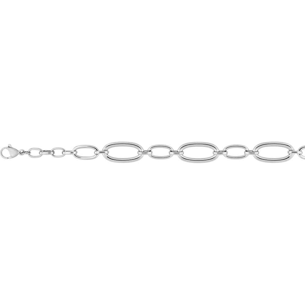 Le Collier femme acier, mailles fantaisie, longueur 50 cm by Stauffer.