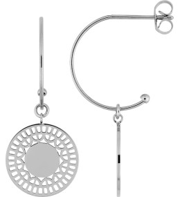 Les Boucles d'oreilles demi-créoles femme, acier, motif dentelle by Stauffer