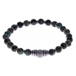 Le Bracelet pierres naturelles turquoise reconstituée avec inserts acier