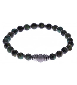 Le Bracelet pierres naturelles turquoise reconstituée avec inserts acier