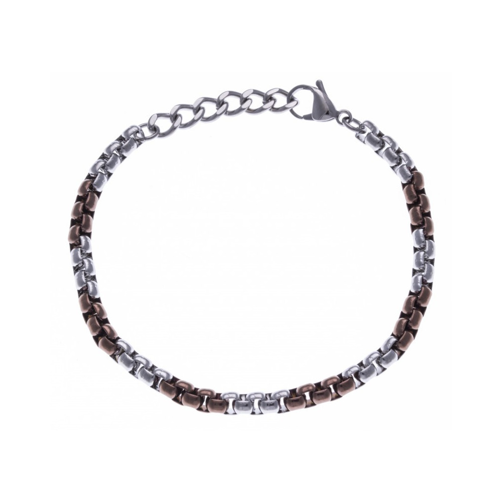 Le Bracelet acier et acier PVD marron, acier by Stauffer