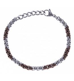 Le Bracelet acier et acier PVD marron, acier by Stauffer