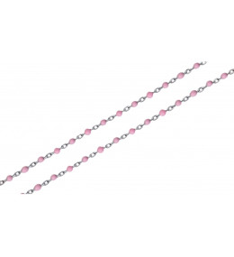 La Chevillère femme acier, émail rose, acier by Stauffer