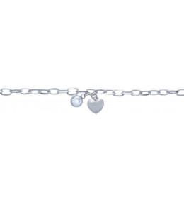 La Chevillère femme acier, motif coeur et oxyde de zirconium, acier by Stauffer