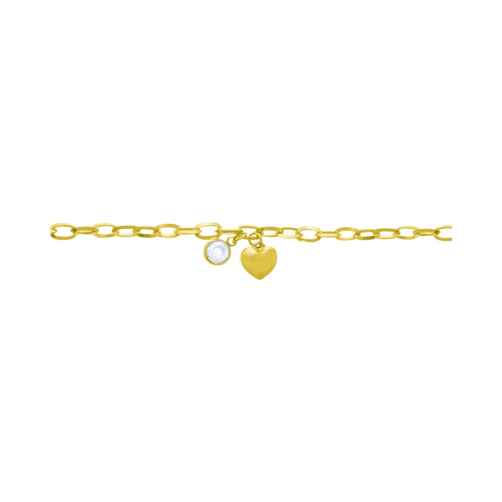La Chevillère femme acier, motif coeur et oxyde de zirconium, acier by Stauffer