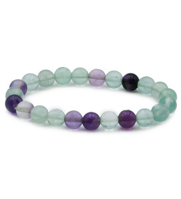 Bracelet pierres naturelles 8 mm fluorine multicolore AB