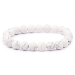 Bracelet pierres naturelles 8 mm howlite blanche A