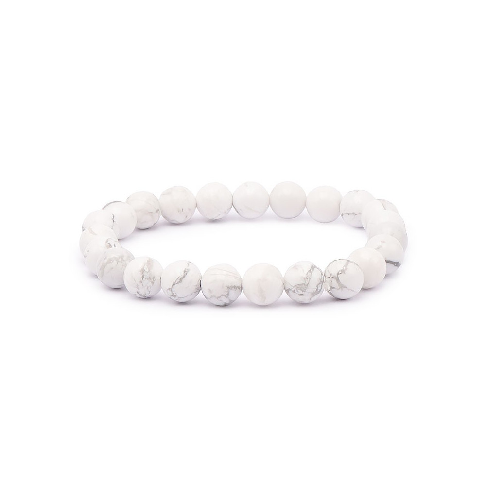 Bracelet pierres naturelles 8 mm howlite blanche A