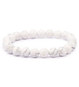 Bracelet pierres naturelles 8 mm howlite blanche A