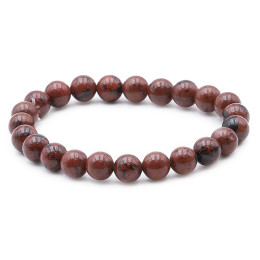 Bracelet pierres naturelles 8mm obsidienne acajou AB
