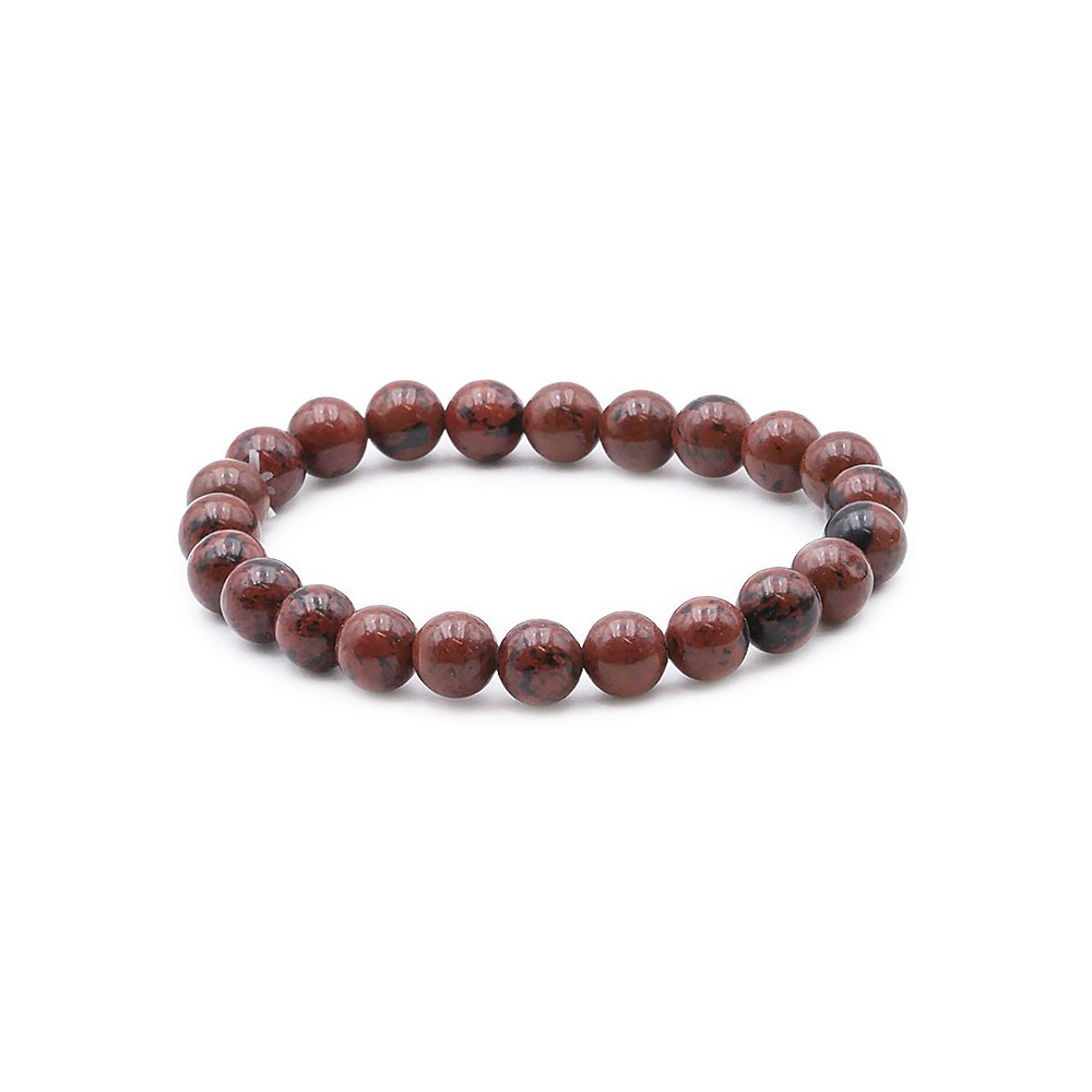 Bracelet pierres naturelles 8mm obsidienne acajou AB