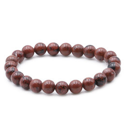Bracelet pierres naturelles 8mm obsidienne acajou AB