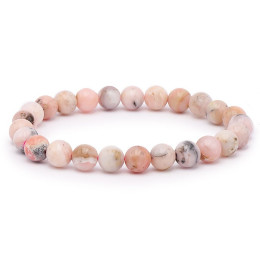 Bracelet pierres naturelles 8mm opale rose AB