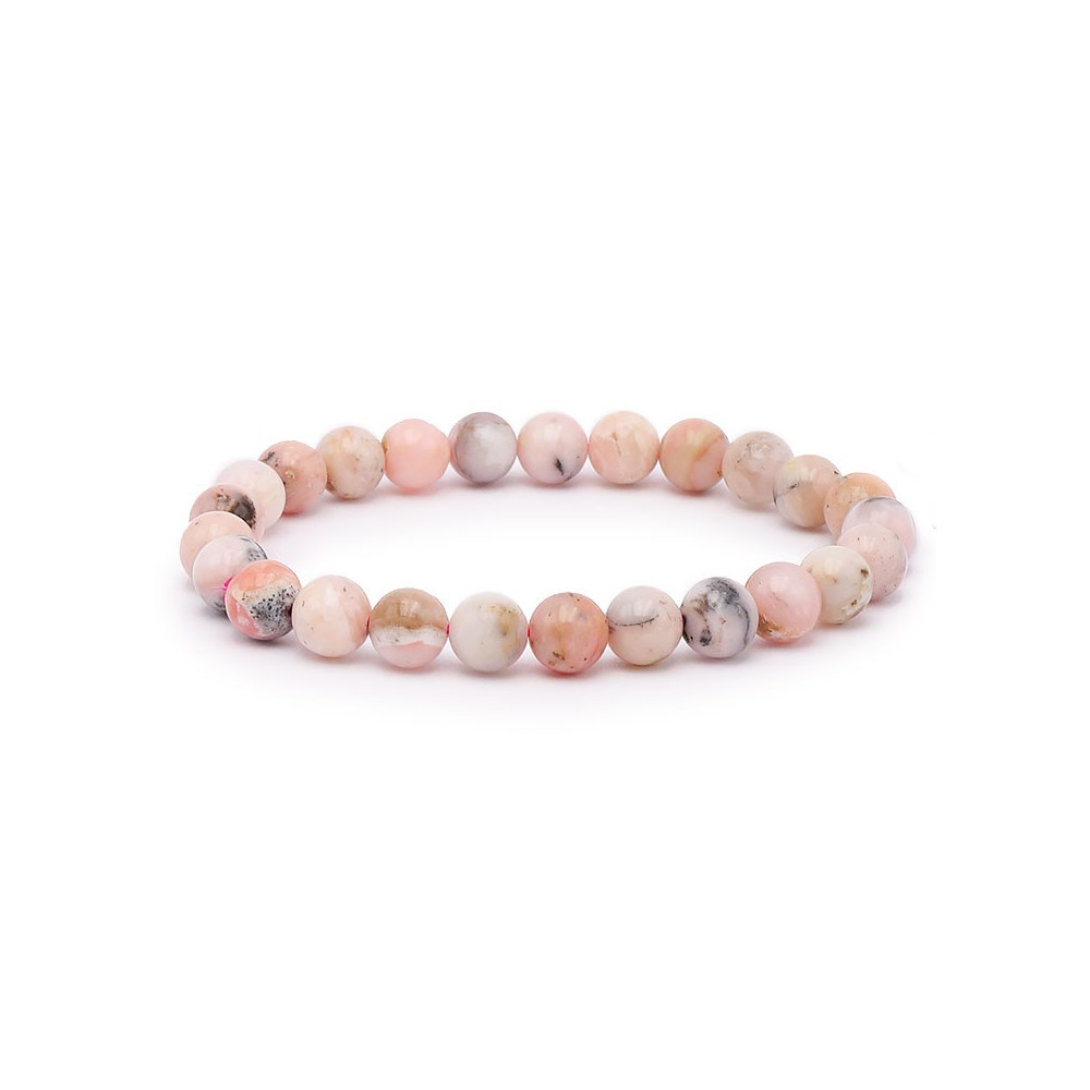 Bracelet pierres naturelles 8mm opale rose AB