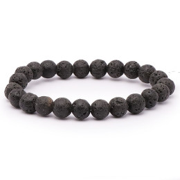 Bracelet pierres naturelles 8mm pierre de lave AB