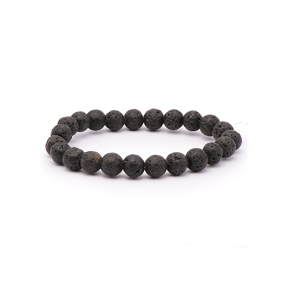 Bracelet pierres naturelles 8mm pierre de lave AB
