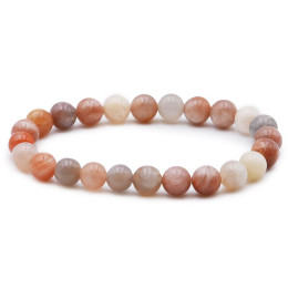 Bracelet pierres naturelles 8mm pierre de lune multicolore AB