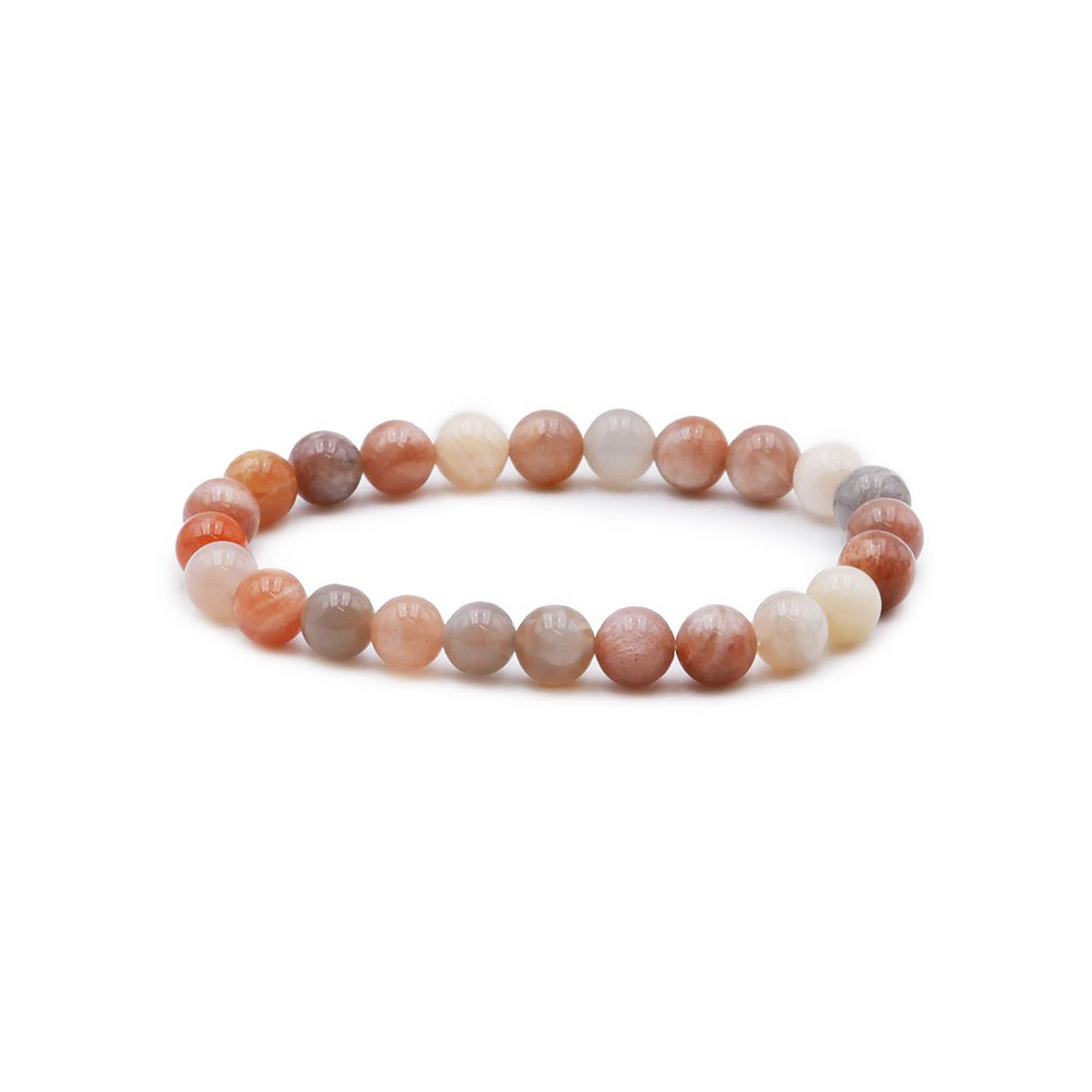 Bracelet pierres naturelles 8mm pierre de lune multicolore AB