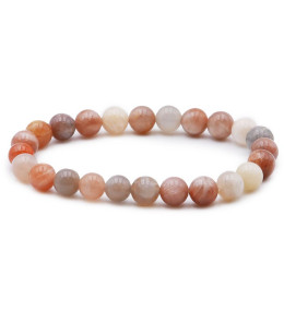 Bracelet pierres naturelles 8mm pierre de lune multicolore AB
