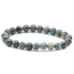 Bracelet pierres naturelles 8mm turquoise d'afrique AB