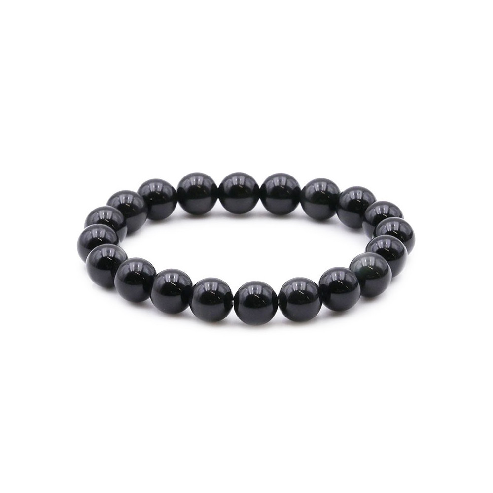 Bracelet pierres naturelles 10mm obsidienne noire A