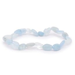 Bracelet pierres naturelles pierres roulées aigue marine A