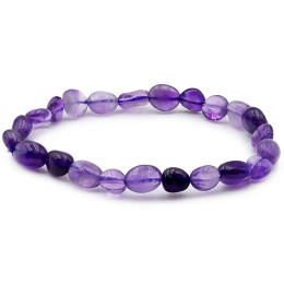Bracelet pierres naturelles pierres roulées améthyste brésil AA