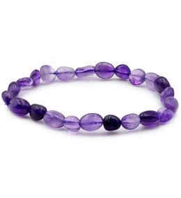 Bracelet pierres naturelles pierres roulées améthyste brésil AA