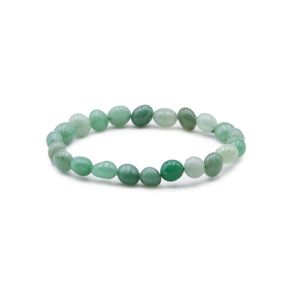 Bracelet pierres naturelles pierres roulées aventurine verte AB