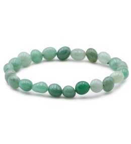 Bracelet pierres naturelles pierres roulées aventurine verte AB