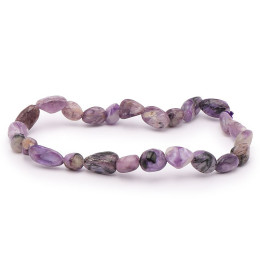 Bracelet pierres naturelles pierres roulées charoite A