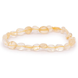 Bracelet pierres naturelles pierres roulées citrine chauffée AB