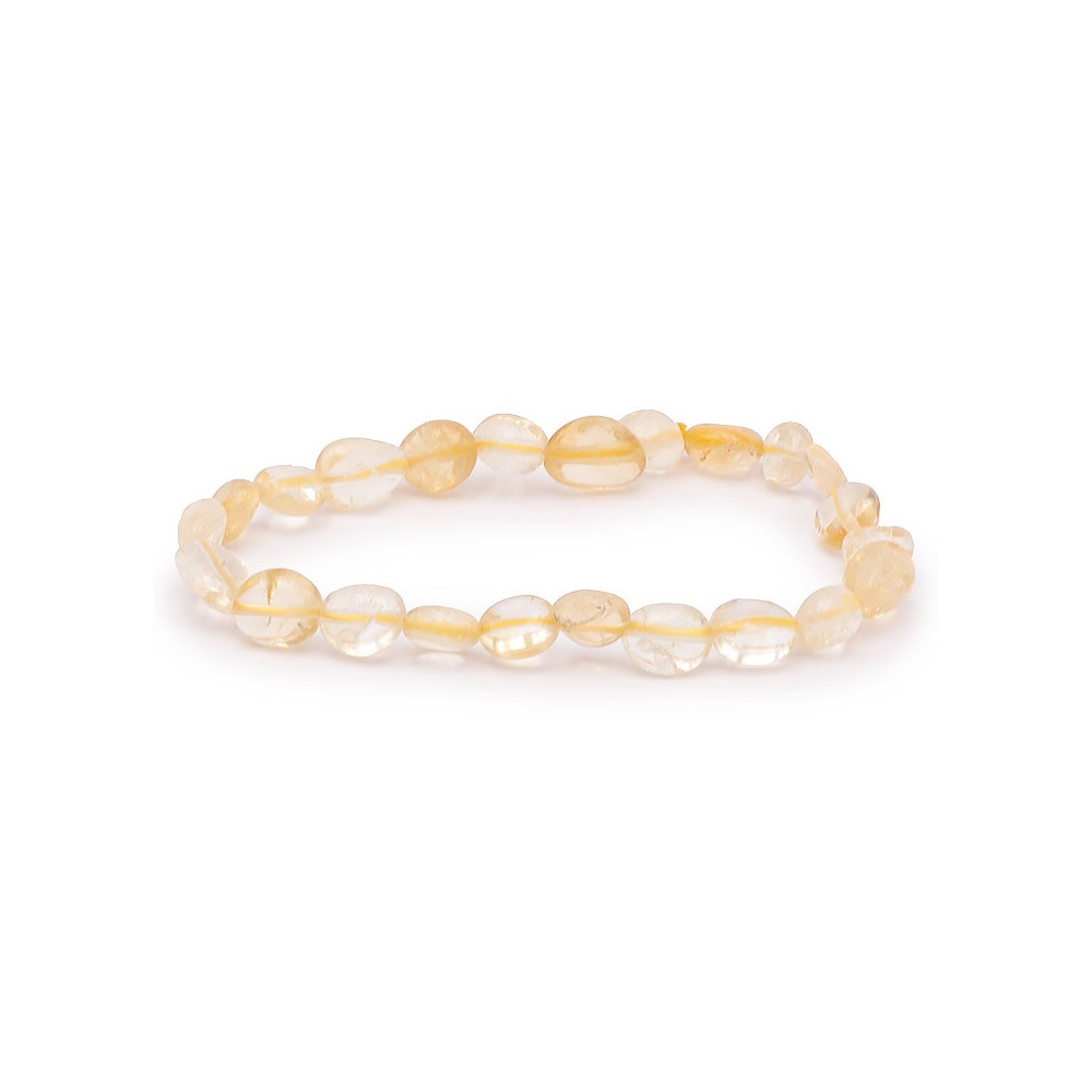 Bracelet pierres naturelles pierres roulées citrine chauffée AB