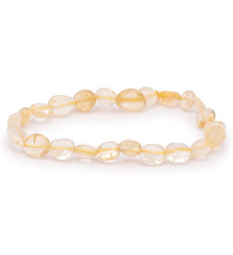 Bracelet pierres naturelles pierres roulées citrine chauffée AB