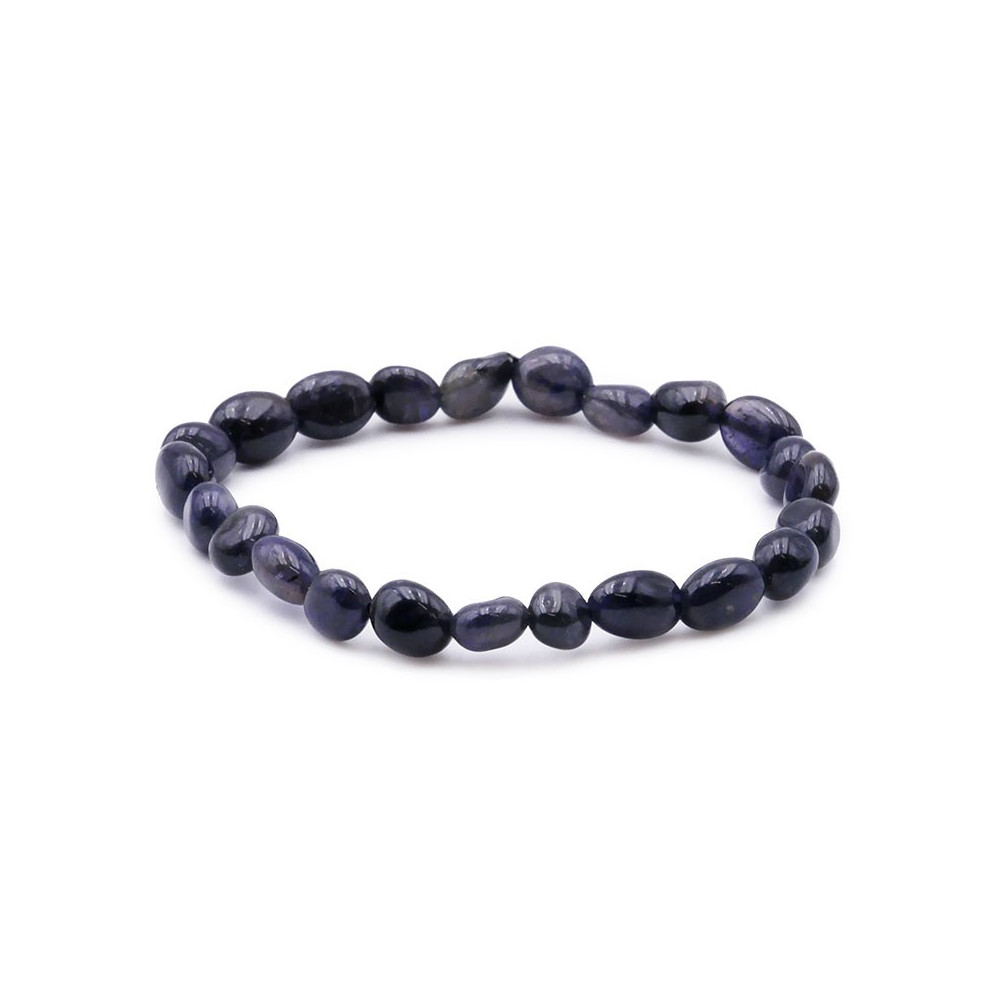 Bracelet pierres naturelles pierres roulées cordiérite A+