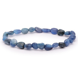 Bracelet pierres naturelles pierres roulées cyanite bleue AA